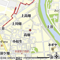 愛知県清須市春日高畑周辺の地図