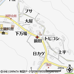 愛知県豊田市浅谷町前田周辺の地図