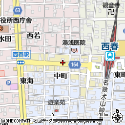 愛知県北名古屋市西春駅前周辺の地図