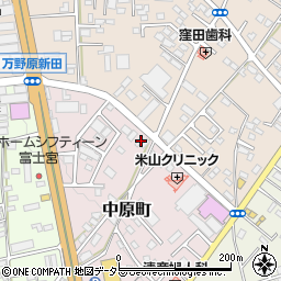 静岡県富士宮市中原町60周辺の地図