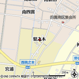 愛知県稲沢市祖父江町西鵜之本梨之木周辺の地図