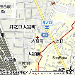 愛知県稲沢市井之口町（大宮浦）周辺の地図