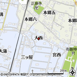 愛知県稲沢市祖父江町本甲大西周辺の地図