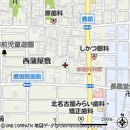 愛知県北名古屋市鹿田南蒲屋敷639周辺の地図