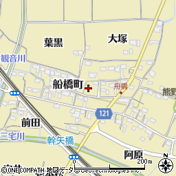 愛知県稲沢市船橋町屋敷周辺の地図