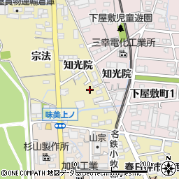 愛知県春日井市宗法町知光院周辺の地図
