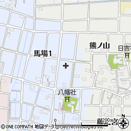 愛知県稲沢市馬場町（熊ノ山）周辺の地図