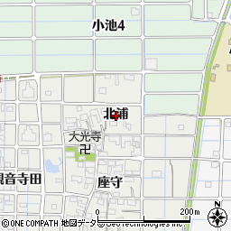 愛知県稲沢市長束町北浦周辺の地図