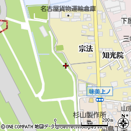 愛知県春日井市宗法町周辺の地図