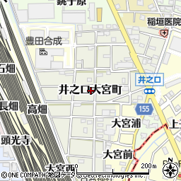 愛知県稲沢市井之口大宮町周辺の地図