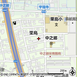 愛知県北名古屋市中之郷栗島周辺の地図