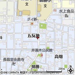 愛知県北名古屋市井瀬木五反地周辺の地図