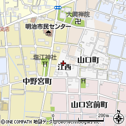 愛知県稲沢市山口町江西周辺の地図