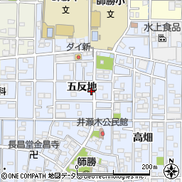 愛知県北名古屋市井瀬木（五反地）周辺の地図
