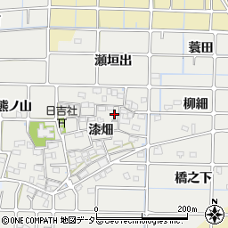 愛知県稲沢市法花寺町漆畑周辺の地図