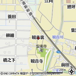 愛知県稲沢市船橋町観音裏周辺の地図