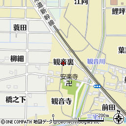 愛知県稲沢市船橋町（観音裏）周辺の地図
