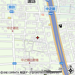 愛知県北名古屋市中之郷北周辺の地図