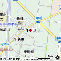 愛知県稲沢市祖父江町馬飼（午新田）周辺の地図