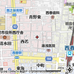 愛知県北名古屋市西之保南若11周辺の地図