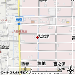 愛知県北名古屋市西之保八之坪周辺の地図