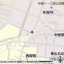 愛知県稲沢市祖父江町中牧堤外川1422周辺の地図