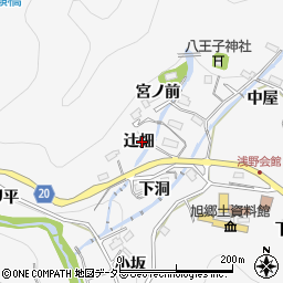 愛知県豊田市浅谷町辻畑周辺の地図