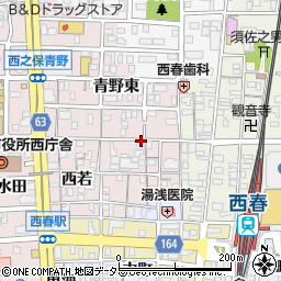 愛知県北名古屋市西之保南若宮周辺の地図