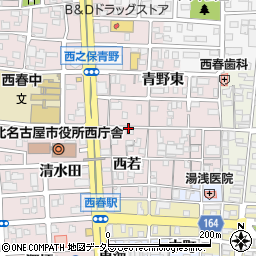 愛知県北名古屋市西之保西若宮周辺の地図