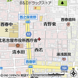 愛知県北名古屋市西之保西若宮周辺の地図