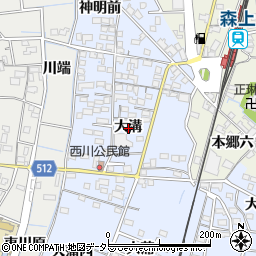 愛知県稲沢市祖父江町本甲大溝周辺の地図