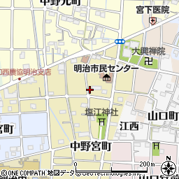愛知県稲沢市中野宮町周辺の地図