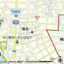 愛知県清須市春日（落合）周辺の地図