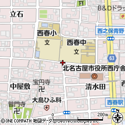 愛知県北名古屋市西之保南八龍周辺の地図