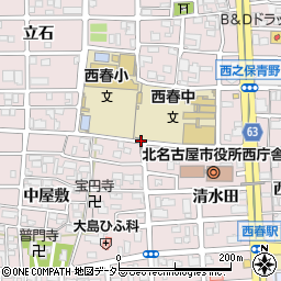愛知県北名古屋市西之保（南八龍）周辺の地図