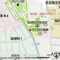 愛知県稲沢市池部町周辺の地図