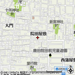 愛知県北名古屋市鹿田院田屋敷309周辺の地図