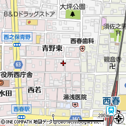 愛知県北名古屋市西之保青野東155周辺の地図