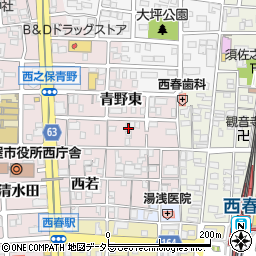 愛知県北名古屋市西之保青野東148周辺の地図