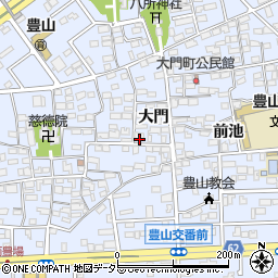 愛知県豊山町（西春日井郡）豊場（大門）周辺の地図