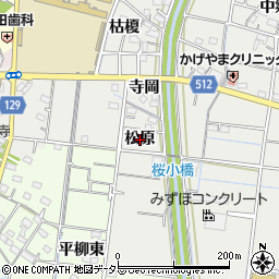 愛知県稲沢市祖父江町桜方松原周辺の地図