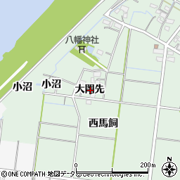 愛知県稲沢市祖父江町馬飼大門先周辺の地図