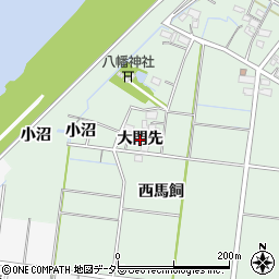 愛知県稲沢市祖父江町馬飼（大門先）周辺の地図