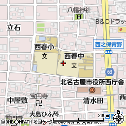 愛知県北名古屋市西之保八龍周辺の地図