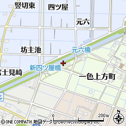 愛知県稲沢市片原一色町（矢倉下）周辺の地図