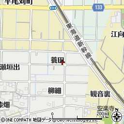 愛知県稲沢市法花寺町蓑田周辺の地図