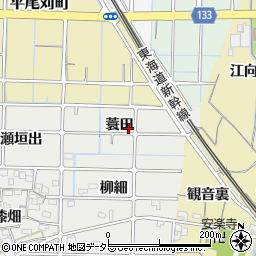 愛知県稲沢市法花寺町（蓑田）周辺の地図