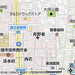 愛知県北名古屋市西之保青野東105周辺の地図