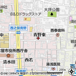 愛知県北名古屋市西之保青野東105周辺の地図