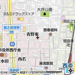 愛知県北名古屋市西之保青野東101周辺の地図